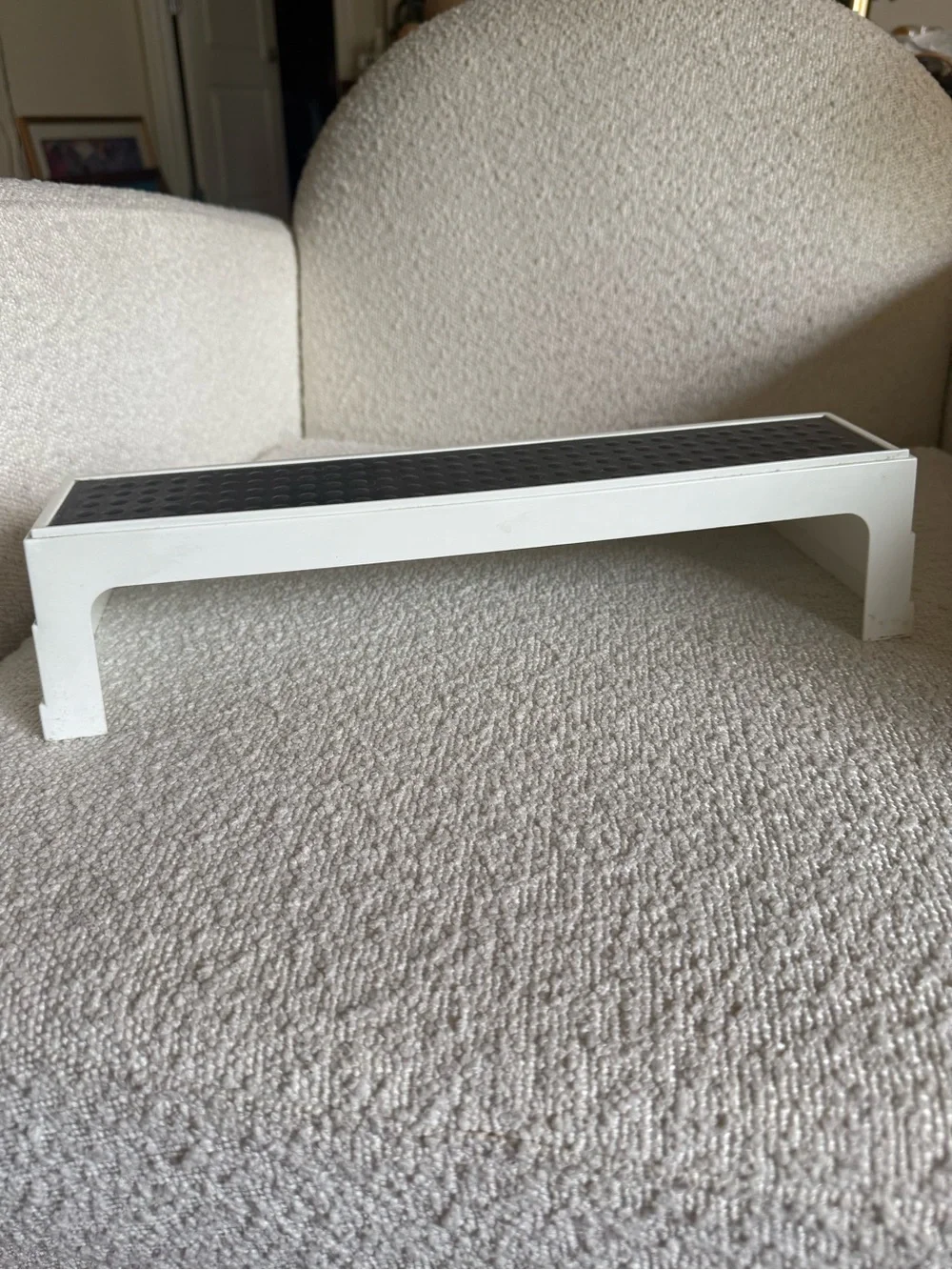 White 3-Tier Display Stand with Black Non-Slip Pads